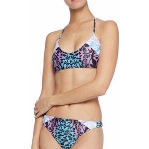 Mara Hoffman 2 piece sage multi colored bikini blues and lavender Size Large